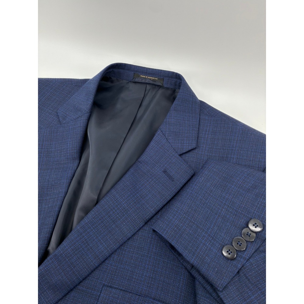 Bespoke Blue Prince of Wales Wool Blazer Sport Coat Reda 1865 Italian Fabric 48R